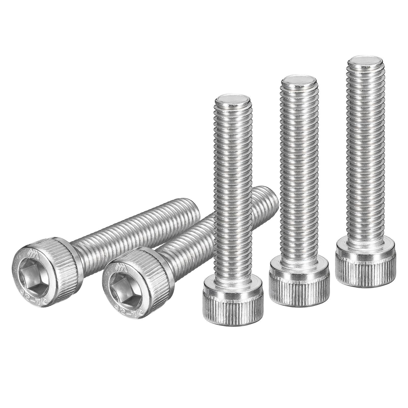 DTGN M10x50mm Socket Head Cap Screws Bolts, 5Pcs 304 Stainless Steel 18-8, Metric Machine Hex Socket Screw, Hex Drive, Bright Finish, UNC Coarse Thread Fully Threaded โ image 1