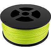 Bert's Custom Tackle 200ft Planer Board Mast Line, Hi-Vis Yellow | 200lb Test, Heavy Duty Braided Nylon, High Visibility Trolling, UV Resistant &amp; Low Stretch, Model MF3152