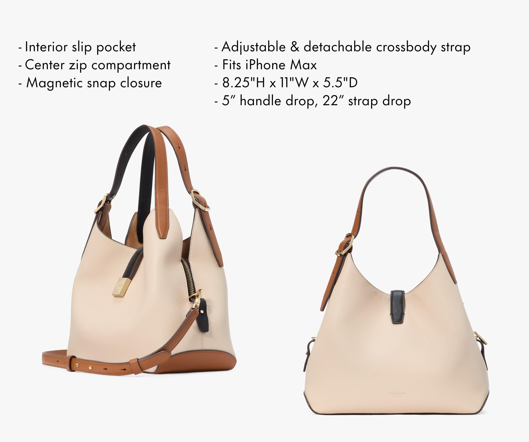 kate spade new york Deco Pebbled Leather Crossbody Tote