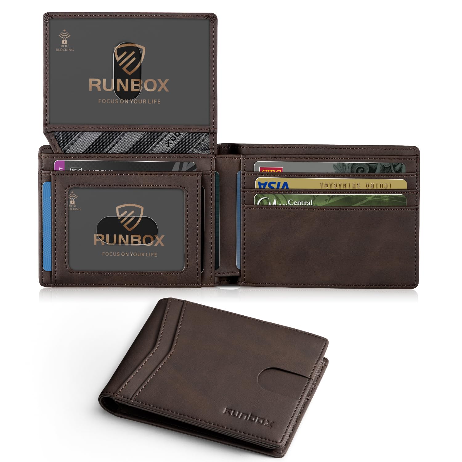 RUNBOX Wallet for Men and Women Slim Rfid Leather 2