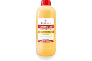 TERLANS Refined Linseed Oil 1000 ml (33.8 Fl.Oz) – Oil Paint Thinner & Medium for Artists, Improves Flow, Transparency & Glos