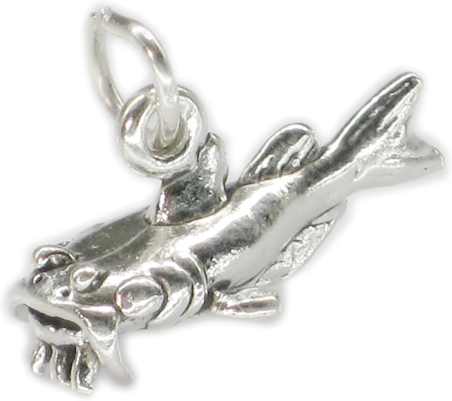 Catfish sterling silver charm .925 x 1 Cat Fish Fishes charms SSLP2858