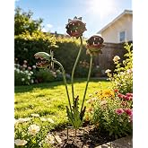 AIZHIYI Whimsical Metal Carnivorous Plant Garden Stake, 25 Inch Venus Flytrap Yard Art Sculpture, Decorative Outdoor Lawn Ornament for Patio Flower Bed Unique Quirky Garden Gift