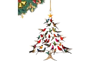 KAMOJI Hummingbird Christmas 2D Acrylic Ornament, 2025 New Stacked Hummingbird Ornament for Christmas, Upgrade Winter Colorful Stack Hummingbirds Home Decor Ornaments (1, Color A)