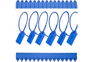 FarwenC 1000 Pcs Plastic Tamper Seals, Fire Extinguisher Tags, Safety Numbered Zip Ties Labels,Pull-Tite Security Tags Seals Disposable Self-Locking Tags 250 mm Length(Blue)