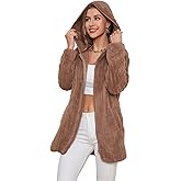 LY VAREY LIN Womens Fuzzy Fleece Sherpa Jacket Zip Up Hooded Cardigans with Pockets