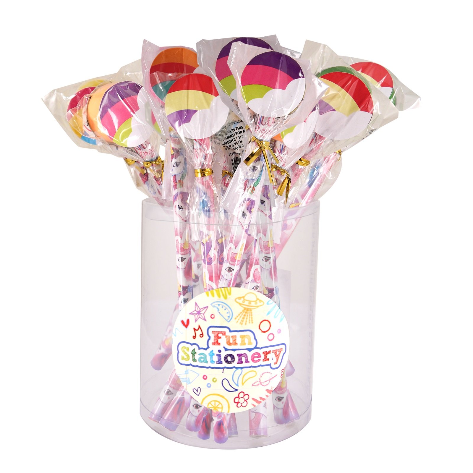 Henbrandt 24 x Unicorns Pencils With Novelty Erasers Toppers - Wholesale Bulk Buy