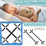 Tanxan Adjustable Bed Sheet Clips, Heavy Duty 2 Pcs Set, Secure Fit view 4