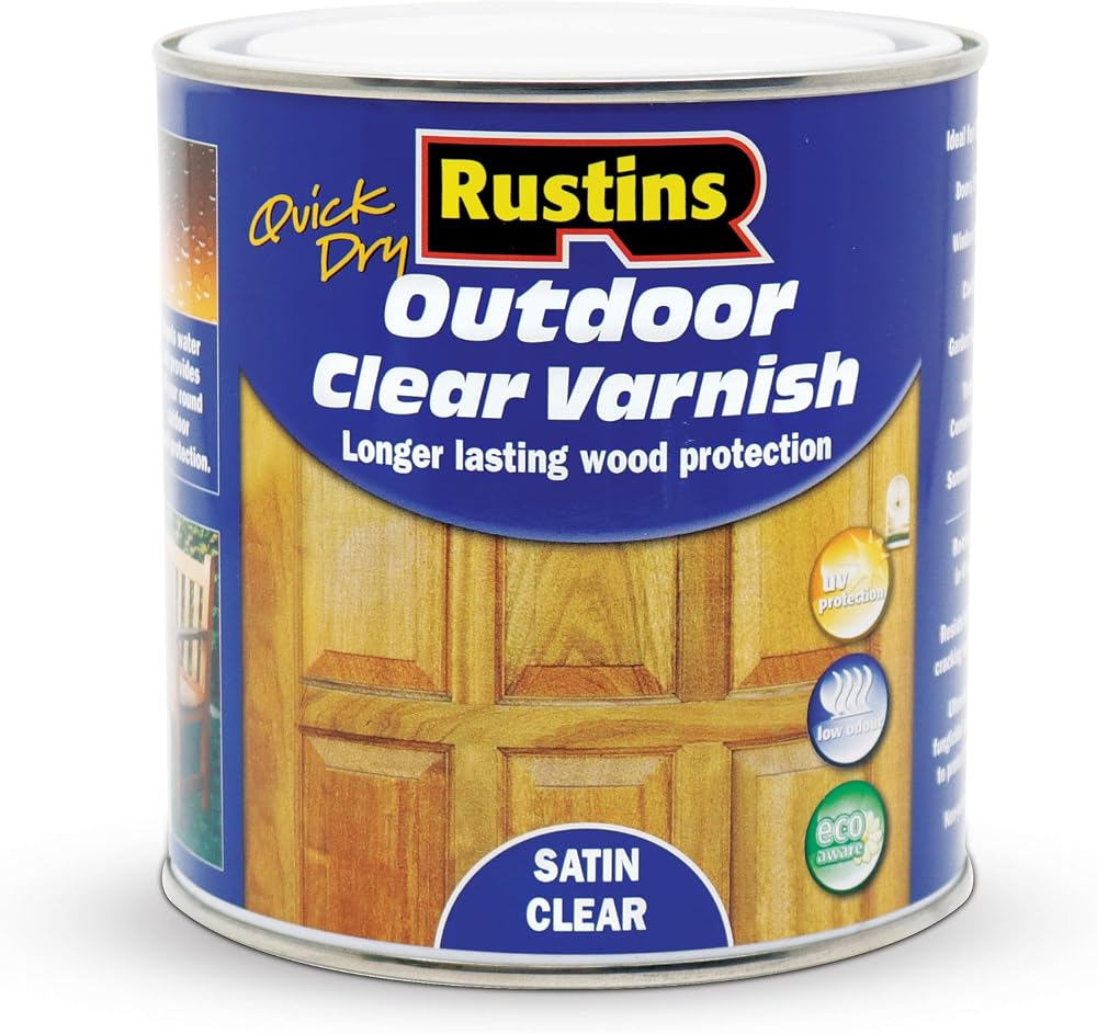 Rustins Quick Dry Outdoor Clear Varnish 1L Satin