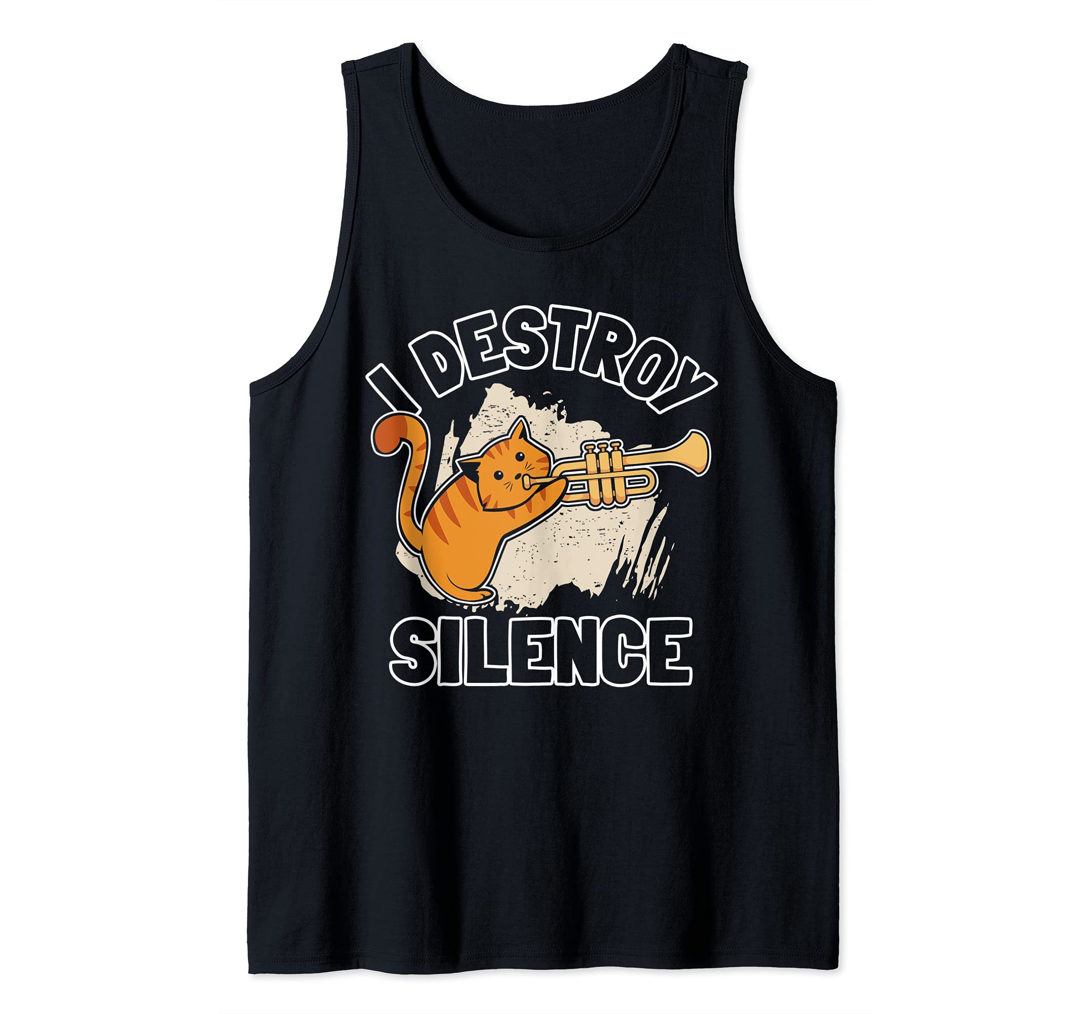 Cat Trumpet Player Saying Marching Band Trumpeter I Silence Tank Top