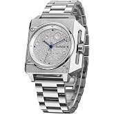 GLENAW Automatic Square Watches for Men Self Winding Mechanical Stainless Analog Wrist Watch 3ATM Waterproof
