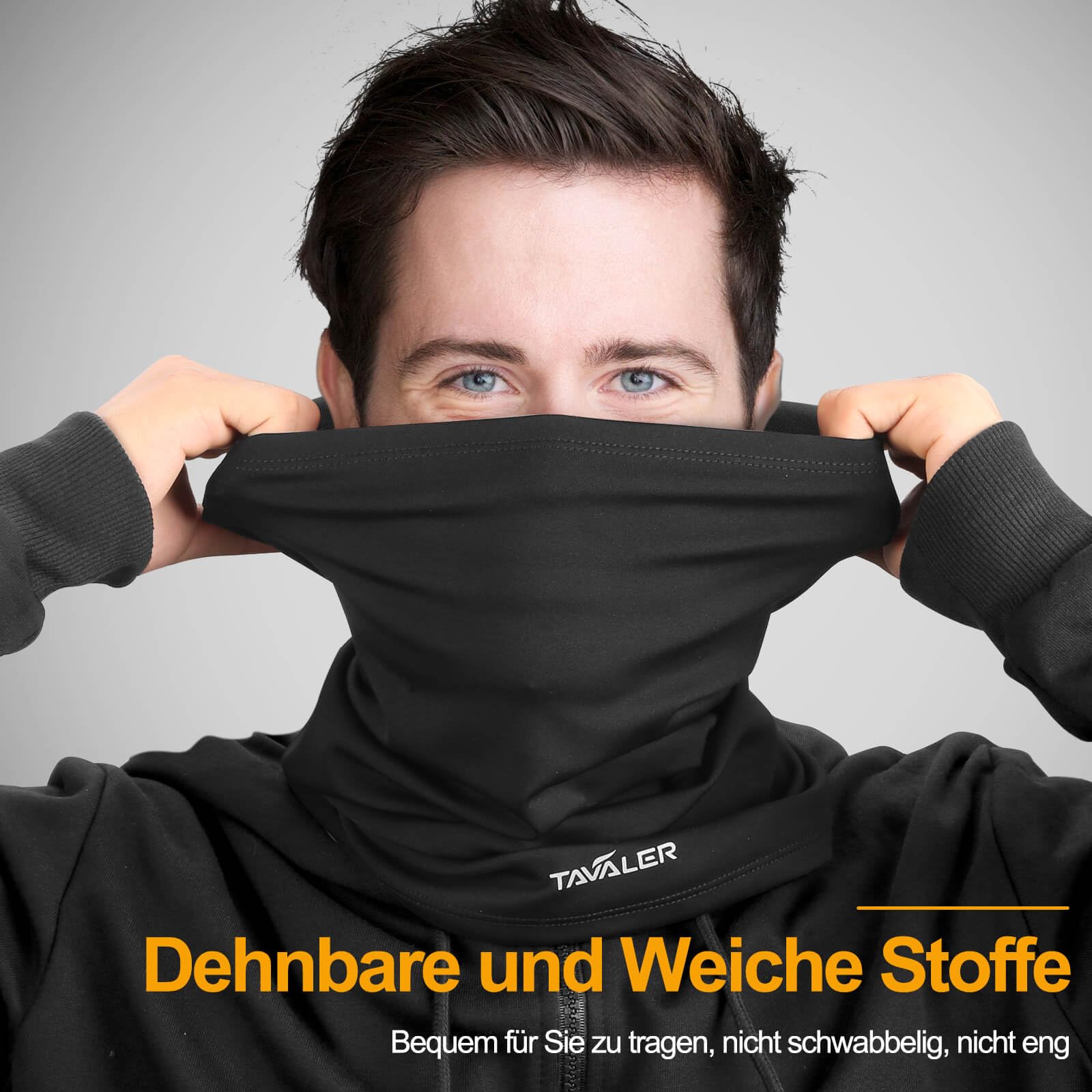 Tavaler Schlauchschal Herren/Damen Winter 2 Stück, Multifunktionstuch Winddicht Halswärmer, Elastisch und Atmungsaktiv Halstuch Herren, Loop Schal für Fahrrad, Motorrad, Skifahren 3