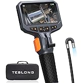 Teslong Two-Way Articulating Borescope with Light, Industrial Endoscope Inspection Camera with Articulated Probe, Flexible Me