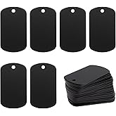 StayMax Aluminum Blank Tags Stamping Blanks 25 Pack (Black)