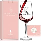 Valentines Day Gifts for Her Women - Personalized Initial Wine Glasses Custom Gift, Galentines Gift Christmas Mothers Day Birthday Gifts for Women Her Mom Wife Best Friend Sister (K)