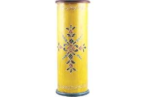 YINAT Timbergirl Crafted Hand Painted Wooden Umbrella Stand, Yellow