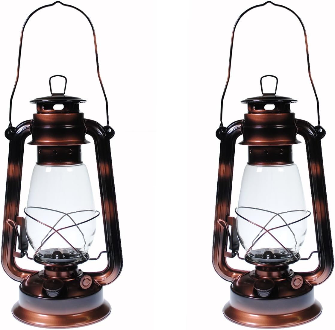 Oil Lamps & Accessories - Shop4Omni S4O Hanging Hurricane Lantern/Elegant Wedding Light/Table Centerpiece Lamp - 12 Inches (2, Antique Brass)