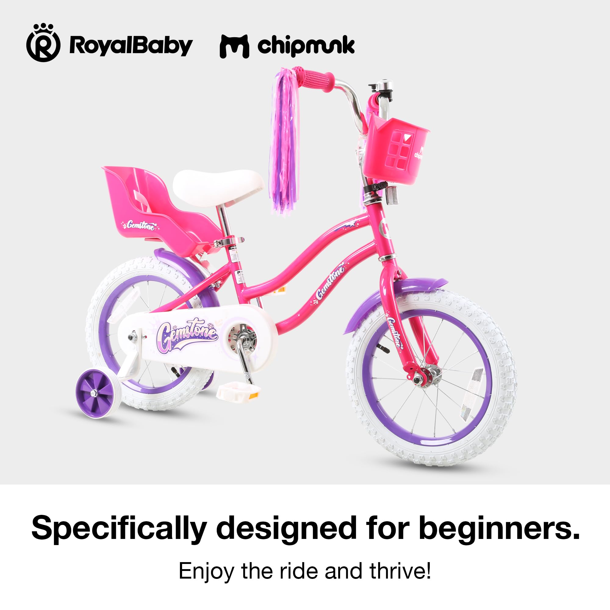 RoyalBaby Chipmunk Kids Bike Toddlers 12 14 16 18 Inch Wheel Bicycle Beginners Boys and Girls, Multiple Color Options
