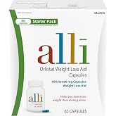 alli Weight Loss Supplement, Orlistat 60 mg Capsules, 60 Count Starter Pack | FDA Approved Non Prescription Weight Loss Aid for Women and Men, 18 Years and Older, Diet Pills