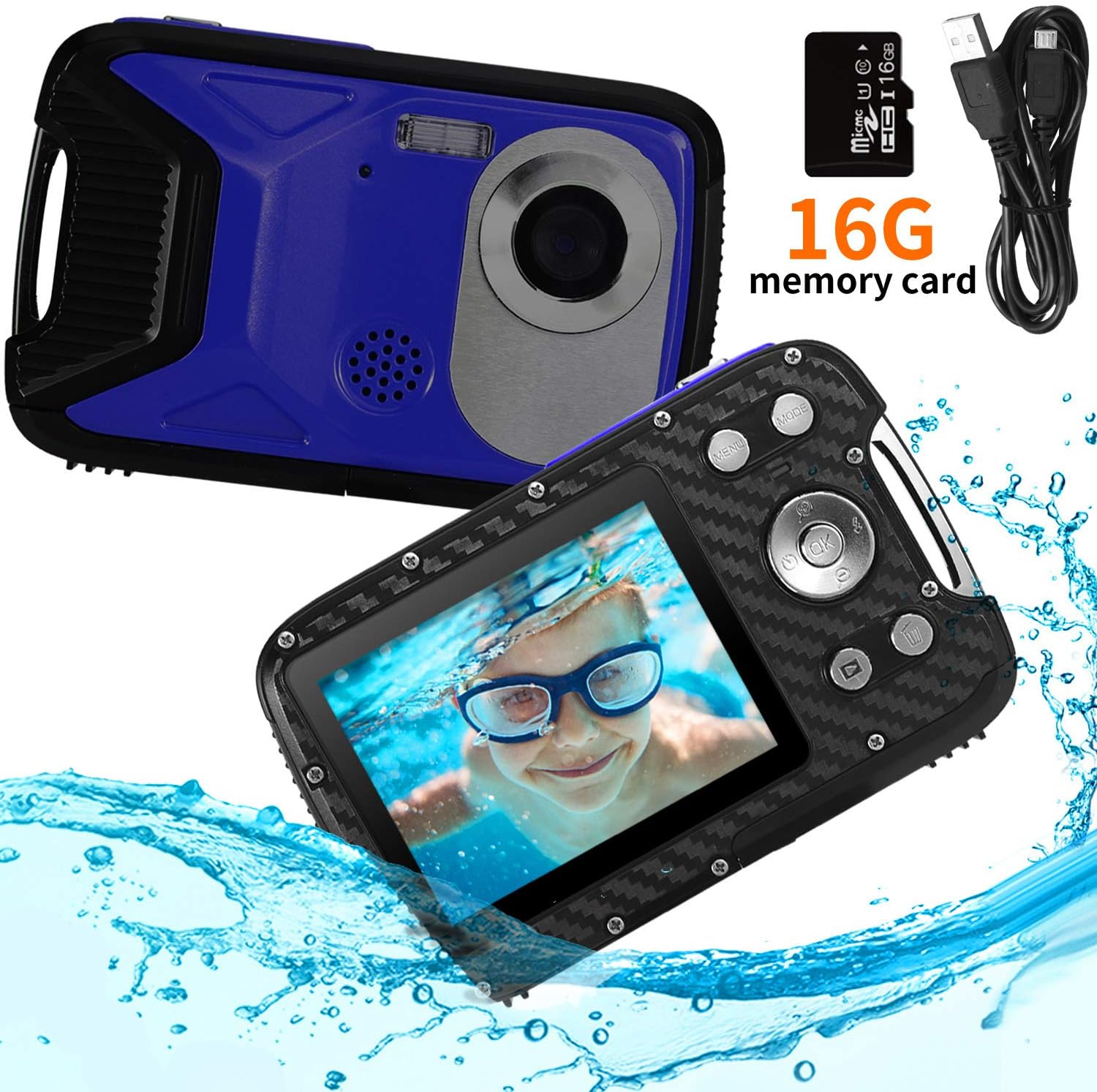PELLOR Waterproof Digital Camera for Snorkeling 2.8" FHD 1080P 8.0MP