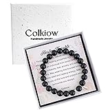 Colkiow Black Tourmaline Bracelet,S925 Sterling