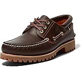 Timberland Men's Authentic 3-Eye Lug Handsewn Boat Shoe, Brown, 5 M US
