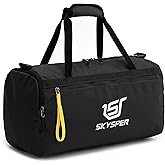 SKYSPER 30L Gym Duffel - Sports Bag Small with Wet Pocket for Sport, Travel, Fitness & Workout Men Women(Black)
