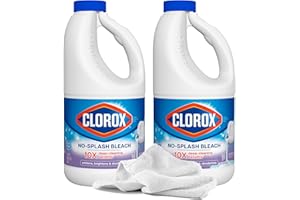 2 Lavender Bleach Cleaners 40oz | Splash-Less Bleach Cleaner + Daley Mint Towel | No Splash for Laundry, Linens, Floors, Bathroom, Tile (80oz Total)