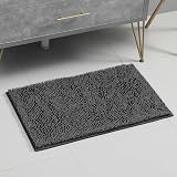 RUN HELIX Non Slip Chenille Bath Mat 40x60cm Dark Grey Absorbent view 7