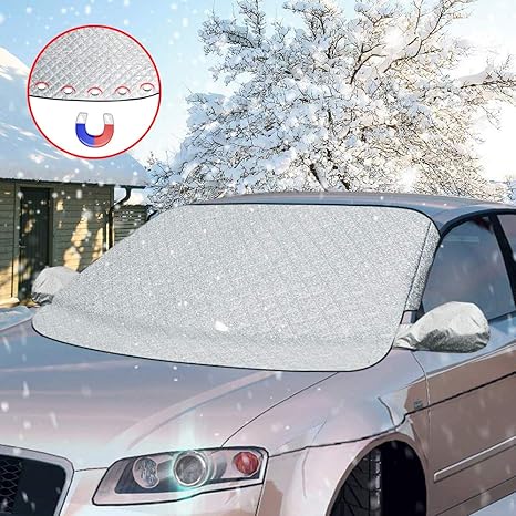 otumixx Frontscheibenabdeckung Auto Scheibenabdeckung Windschutzscheibe Abdeckung Magnet Fixierung Faltbare Abnehmbare Auto A