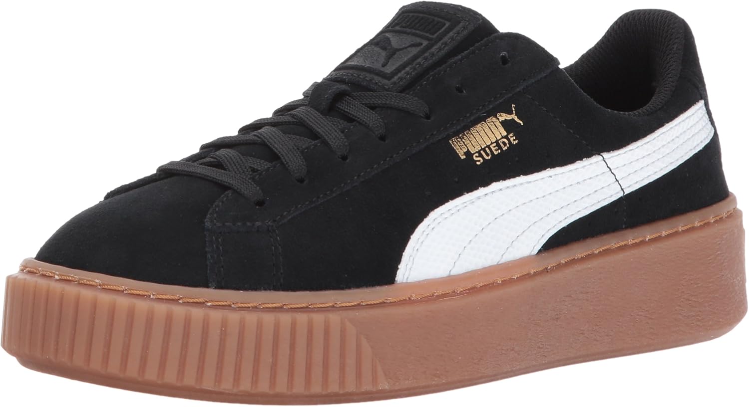 puma platform black and white