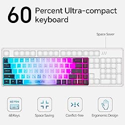 CHONCHOW Mini RGB 60% Gaming Keyboard, 68 Keys