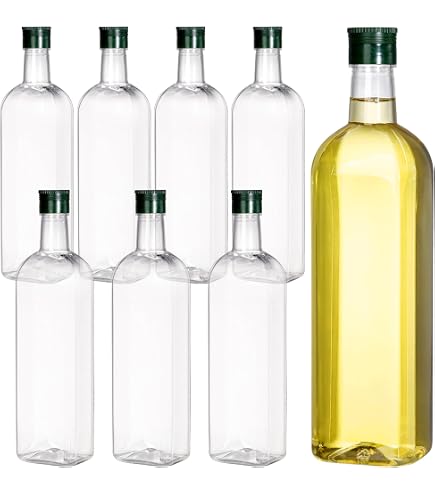 Amazon.com: nicebottles Plastic Wine Bottles & Screw Caps, Clear, 750ml -  Pack of 4: Home & Kitchen