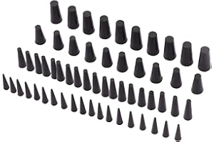 TAUKEALUGS Small Rubber Silicone Powder Coating Tapered Plugs Stoppers for Holes Vacuum Line Hose Assorted Kit 80 Piece 1/16inch to 5/16inch
