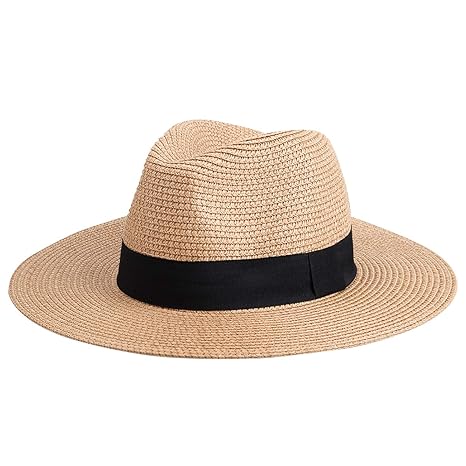 Maylisacc Panama Hut Unisex Stroh Sonnenhut Sommer Fedora Beach Hut für Männer, Frauen