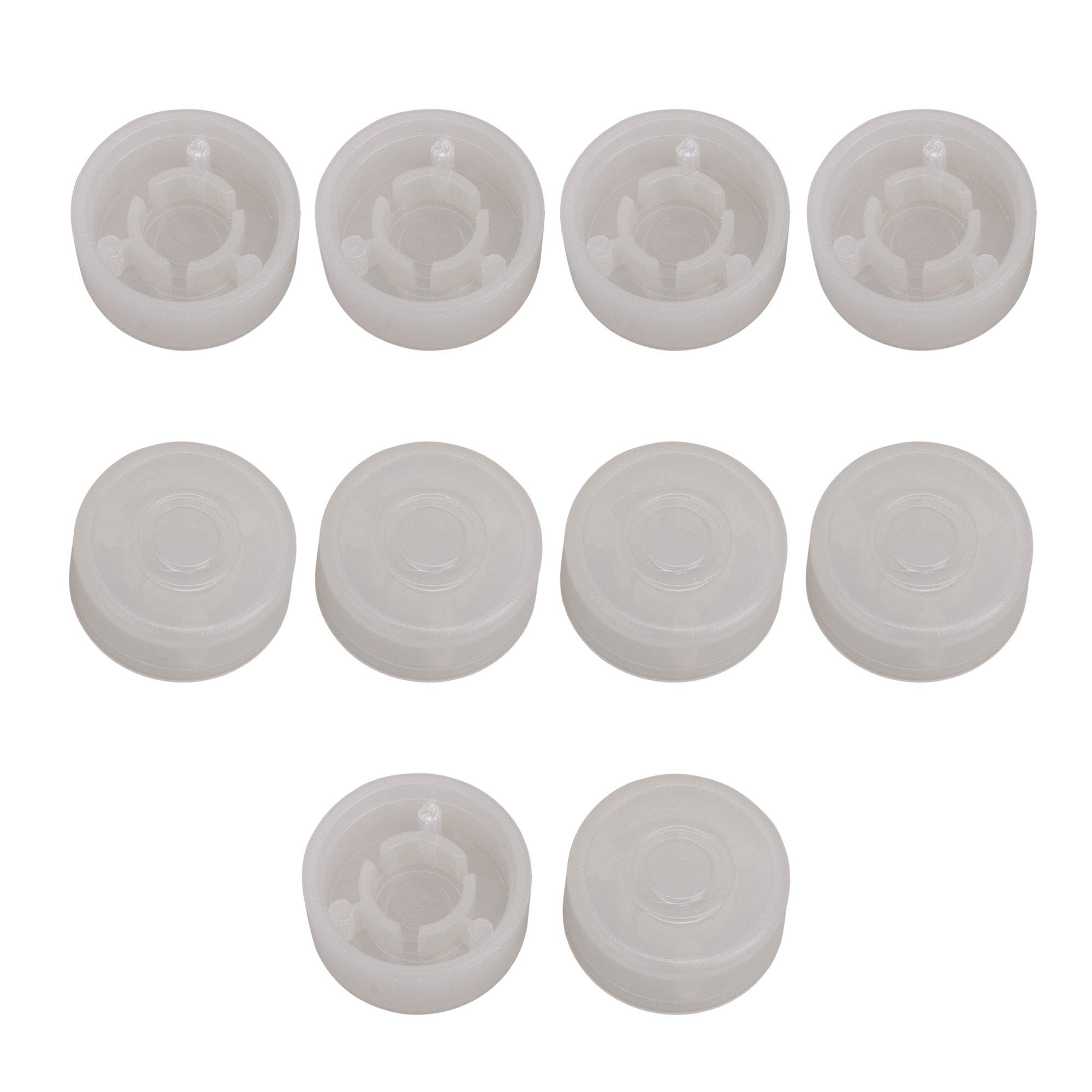 Plastic Guitar Footswitch Topper Stomp Knob Foot Nail Effect Pedal Protector Cap Pack of 10 (Transparent White)