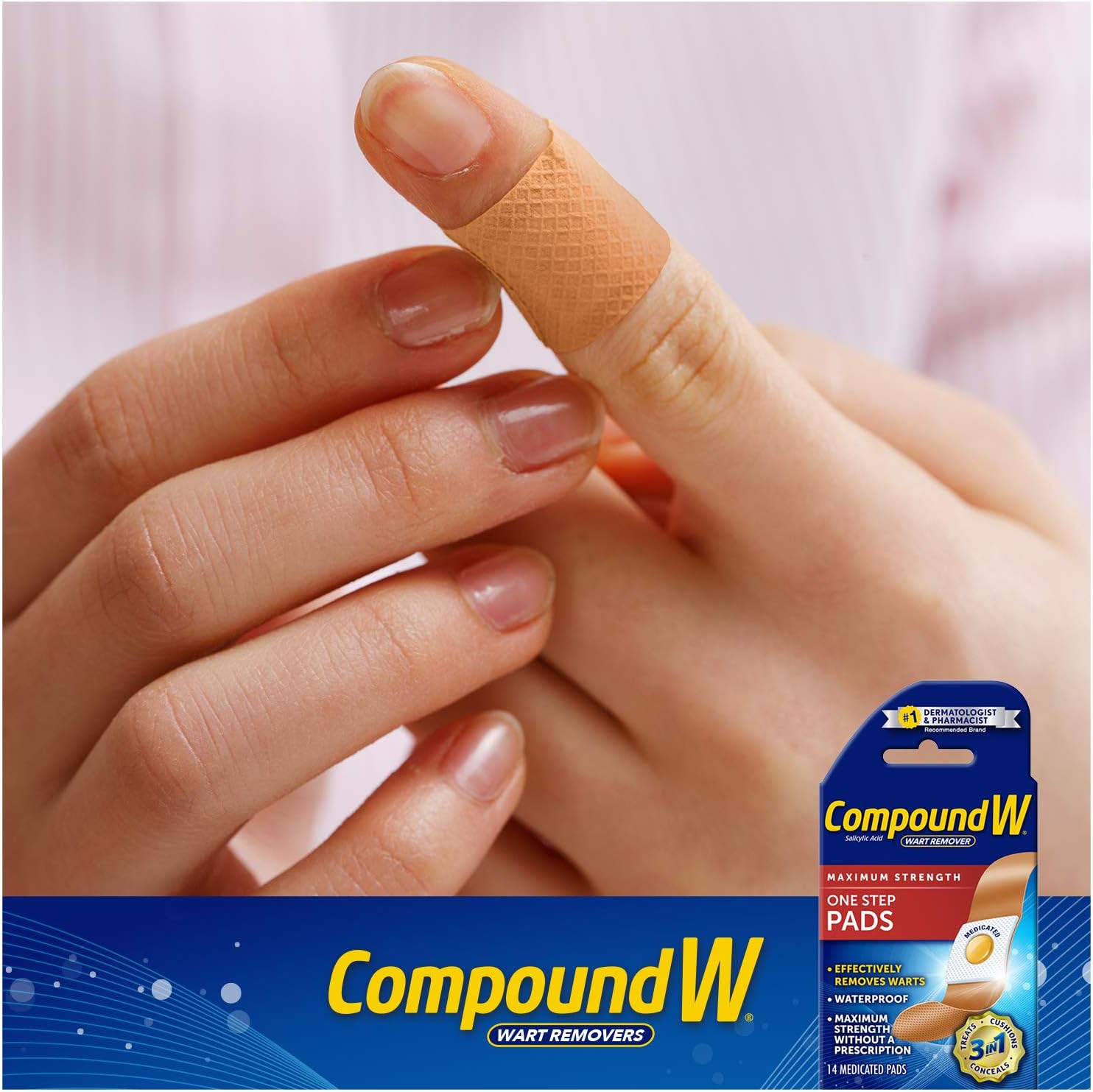 Compound W One Step Pads | Salicylic Acid Wart Remover | 14 Count (Pack of 1) Pads, White: Health & Personal Care