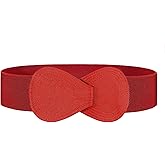 WHIPPY Women Wide Elastic Belt Ladies Stretch Dress Belt Fashion Waistband with 8-shaped Interlock Leather Buckle