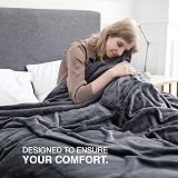 MOONLIGHT20015 Fleece Blanket 7x8 ft 200x240 cm Dark Gray 400 GSM view 2