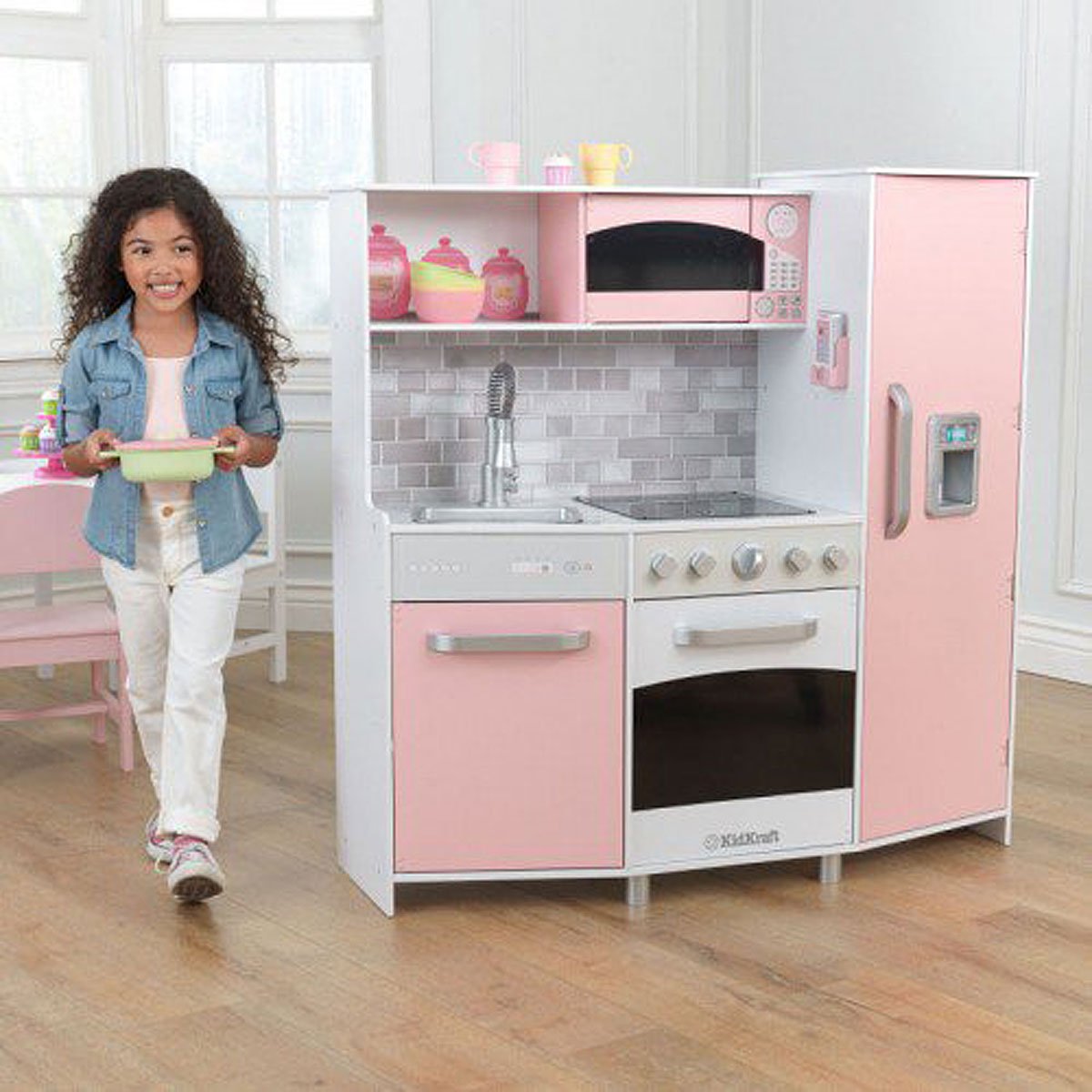 kidkraft large play kitchen pink
