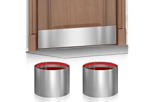 PROFASION 2 PCS 8" x 34" Self Adhesive Door Kick Plate for Bottom of Door, Stainless Steel Front Door Kick Plates, Kickplates for 36" Door Interior and Exterior (Nickel)