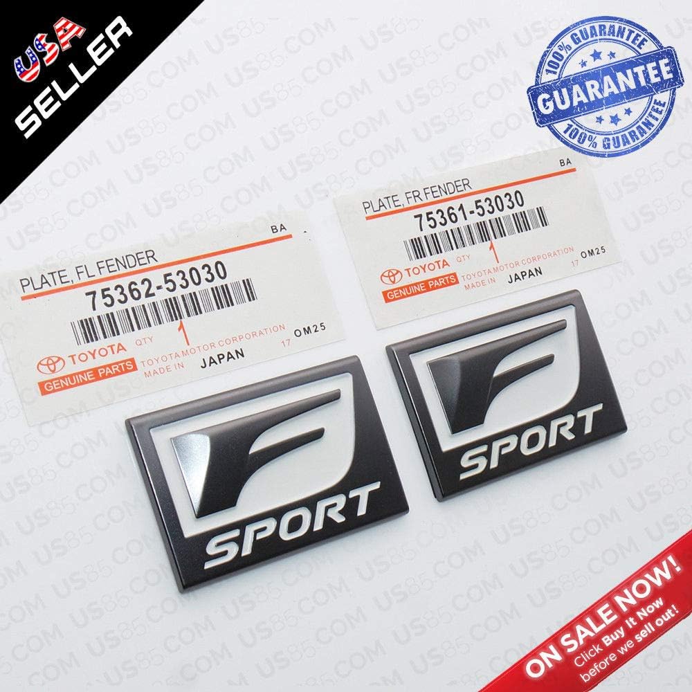 2x F-Sport Logo ABS Badge Side Fender Marker Adhesive Nameplate Emblem OEM Size