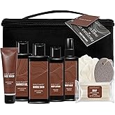 Body & Earth Bath and Body Wash Sets for Men - 8pcs Spa Baskets Mens Birthday Gifts Sandalwood, Self Care Kit, Husband Men Father's Day Gifts