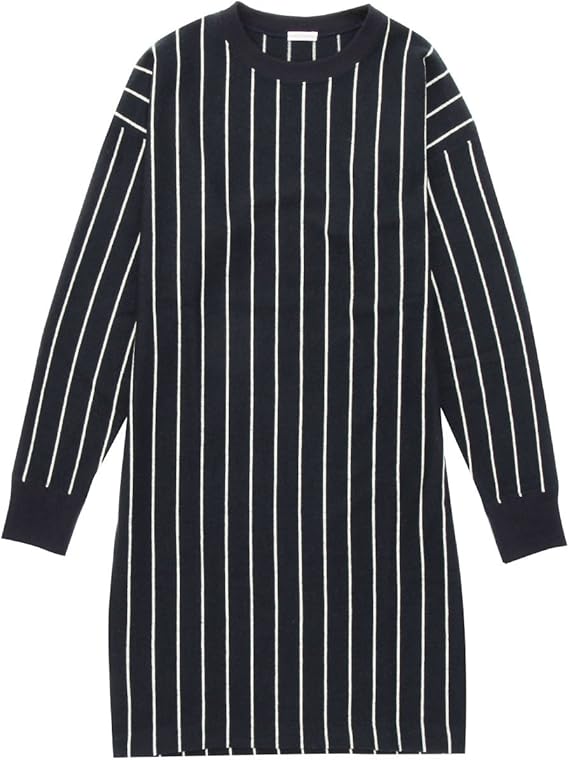 Amazon ドレステリア Dressterior 圧縮ボーダーワンピース ブルー系 694 00 Free ワンピース チュニック 通販