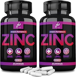 (50mg) Zinc Oxide Citrate Supplement Vitamin for Adults Kids Men Women for Immune Support Booster, Pure Zink Vitaminas Capsules Pills Alternative to Chewable Zinc Gummies, Lozenge Liquid Drops(2 Pack)