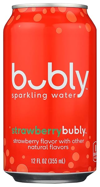 BUBLY SPARKLING WATER, STRAWBERRY, 12 OZ