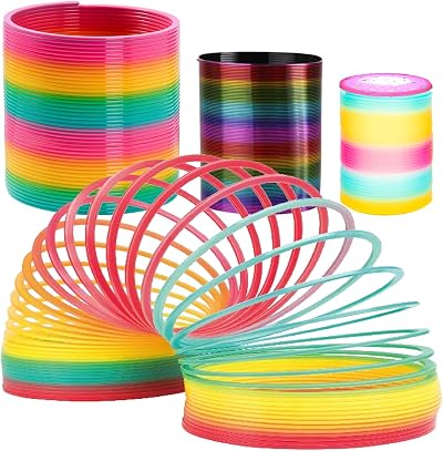 DSL Giant Rainbow Slinky Set 3pc Jumbo Medium Small Light-Up Fidget Toy Gift