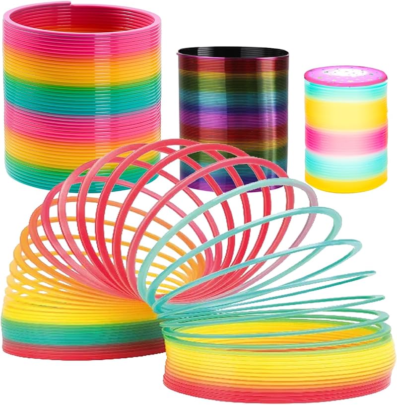 DSL Giant Rainbow Slinky Set 3pc Jumbo Medium Small Light-Up Fidget Toy Gift