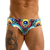 MIZOK Men's Hot Body Quick Dry Swimsuit Briefs Sexy Prints Swimwear Bikini