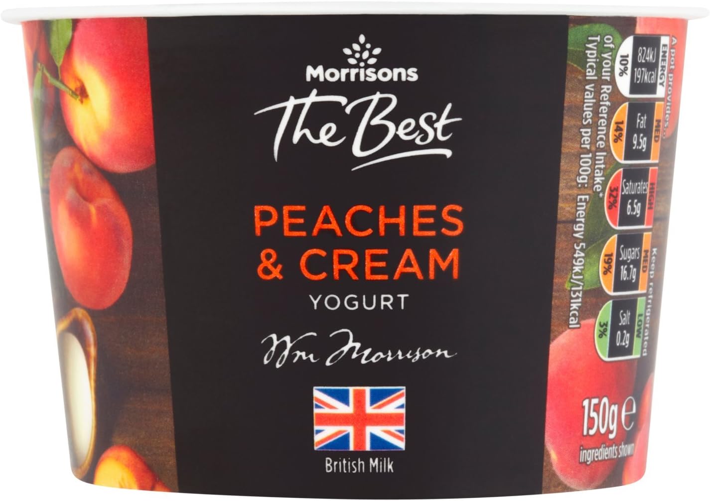Morrisons The Best Peaches & Cream Yogurt, 150g Amazon.co.uk Grocery